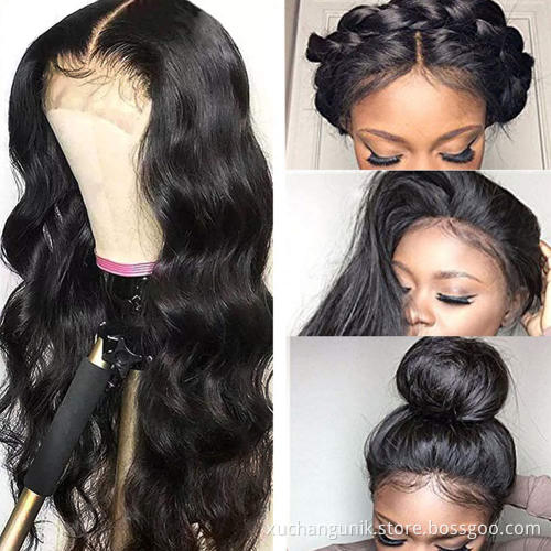Uniky 13X4 water wave wig Glueless hd lace wig Vendor Unprocessed Brazilian pre plucked real human hair wig